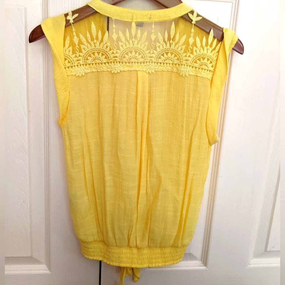Charlotte Russe Yellow Sleeveless Top XS